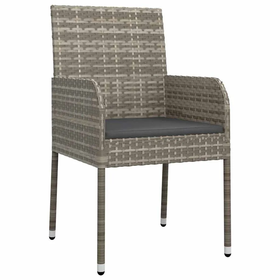 Ensemble de salle à manger pour jardin 5 pcs Gris polyrotin - 6