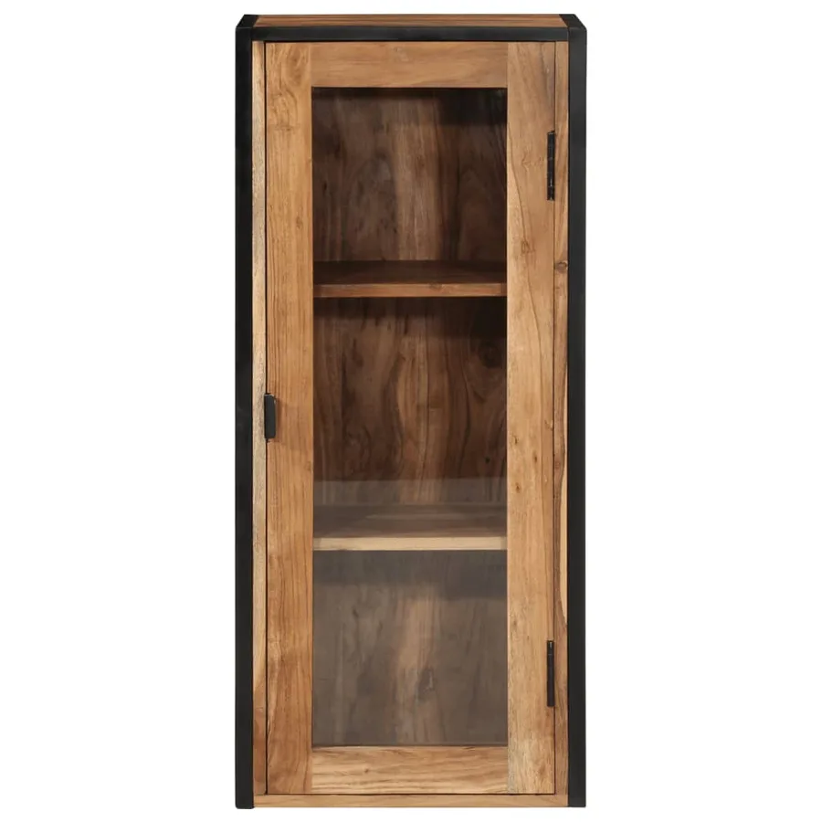 Armoire de salle de bain murale bois massif d'acacia et fer - 3