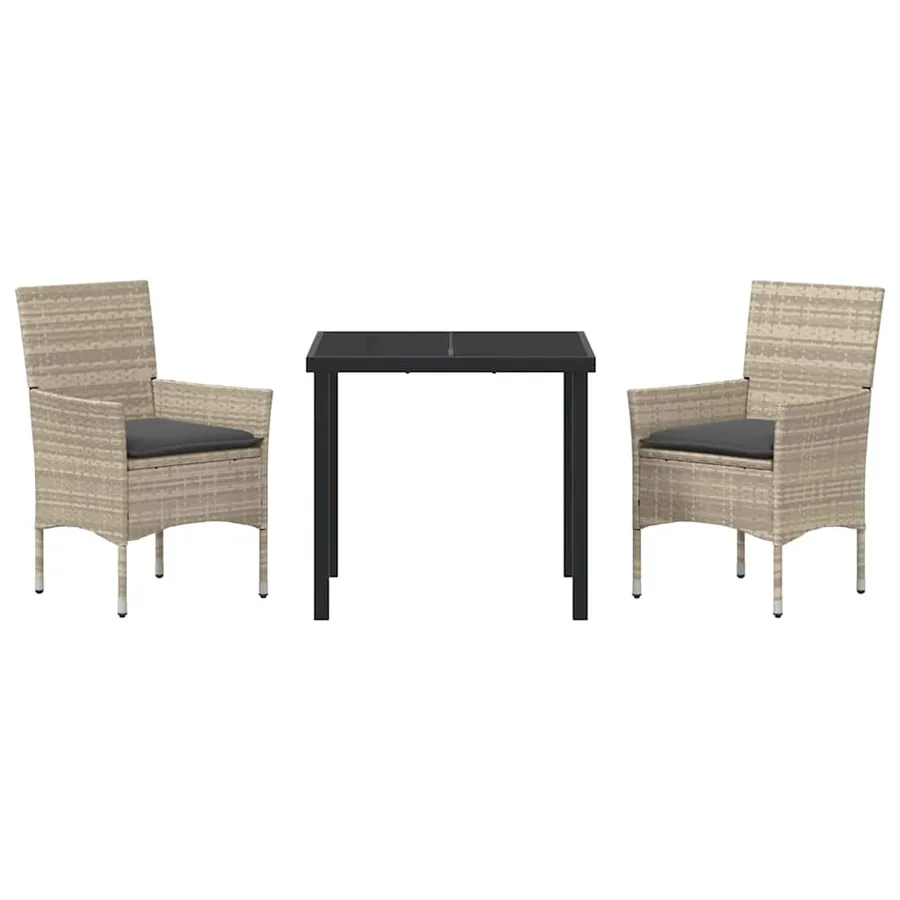 Ensemble de salle à manger pour jardin 3 pcs Gris clair - 7
