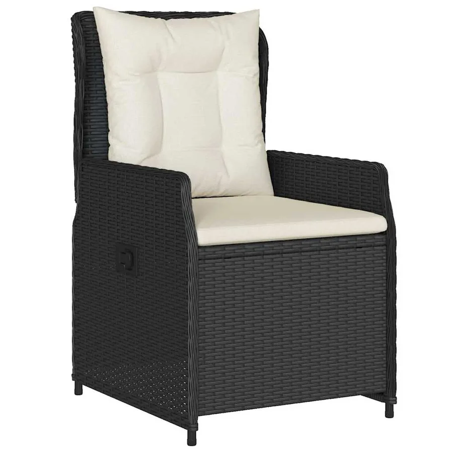 Ensemble de salle à manger pour jardin 3 pcs Noir polyrotin - 6