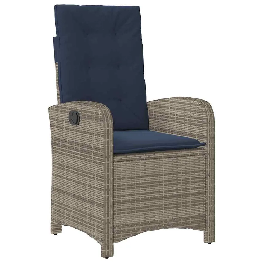 Ensemble de salle à manger pour jardin 5 pcs Gris polyrotin - 6