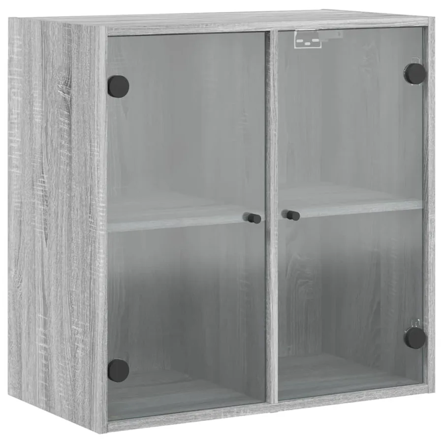 Armoire murale avec portes en verre sonoma gris 68x37x68,5 cm - 2