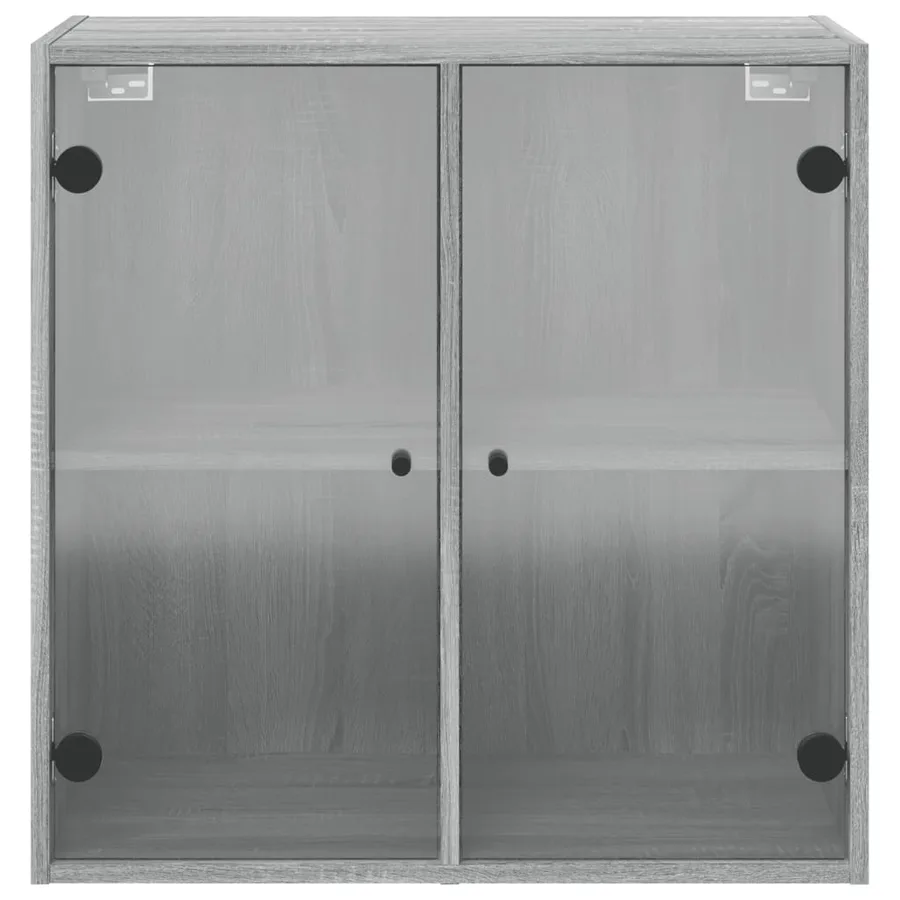 Armoire murale avec portes en verre sonoma gris 68x37x68,5 cm - 6