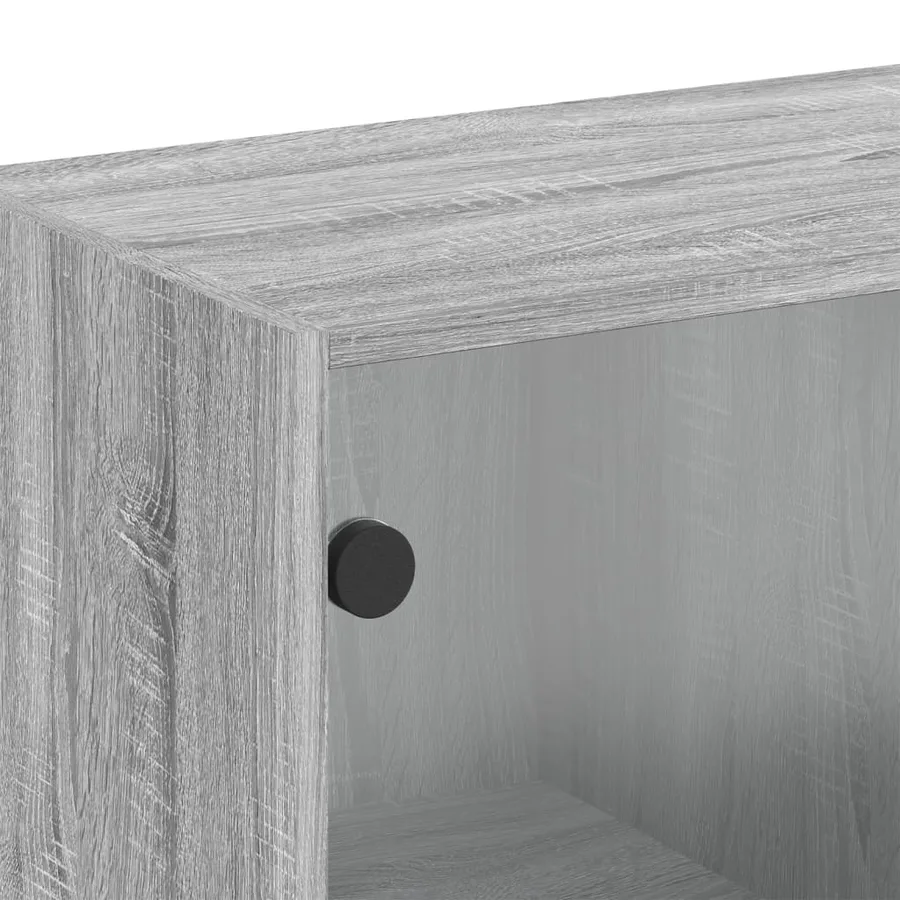 Armoire murale avec portes en verre sonoma gris 68x37x68,5 cm - 9