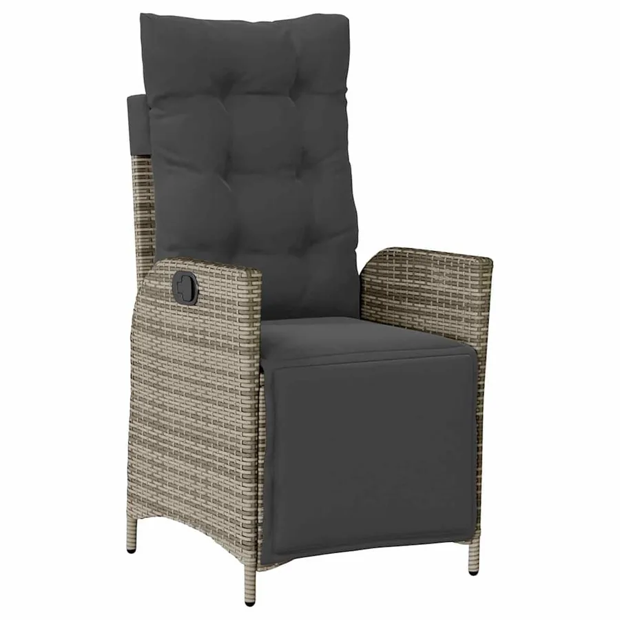 Ensemble de salle à manger pour jardin 3 pcs Gris polyrotin - 6