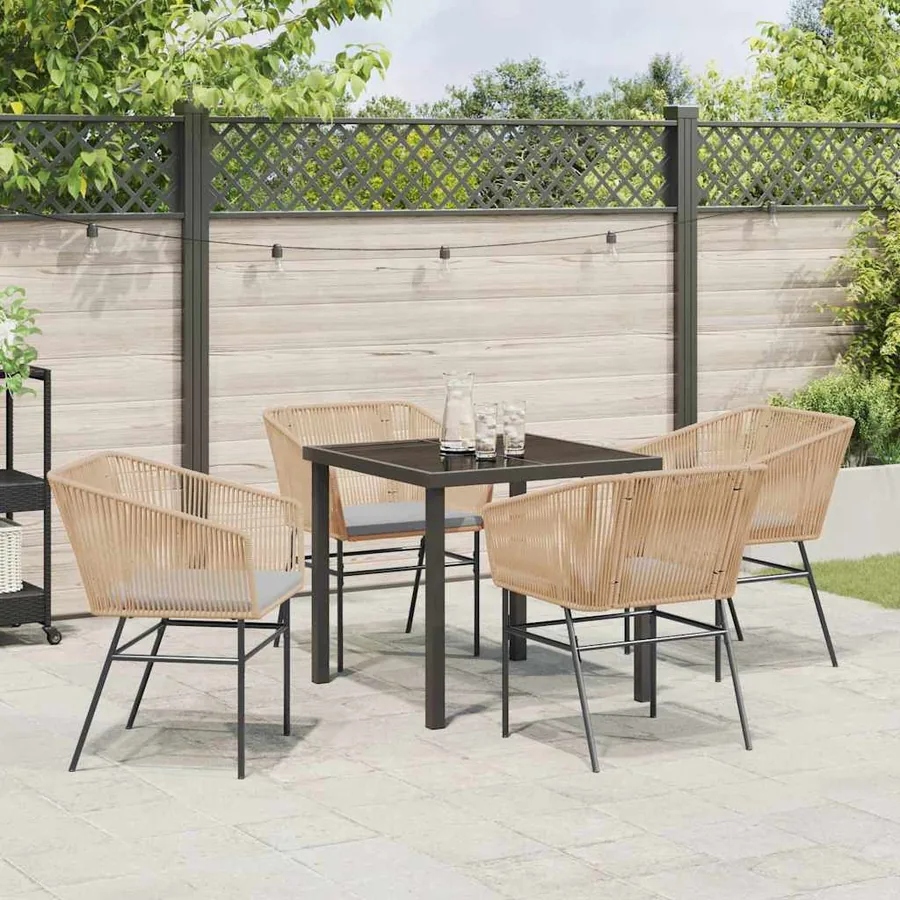 Ensemble de salle à manger pour jardin 5 pcs Marron - 4