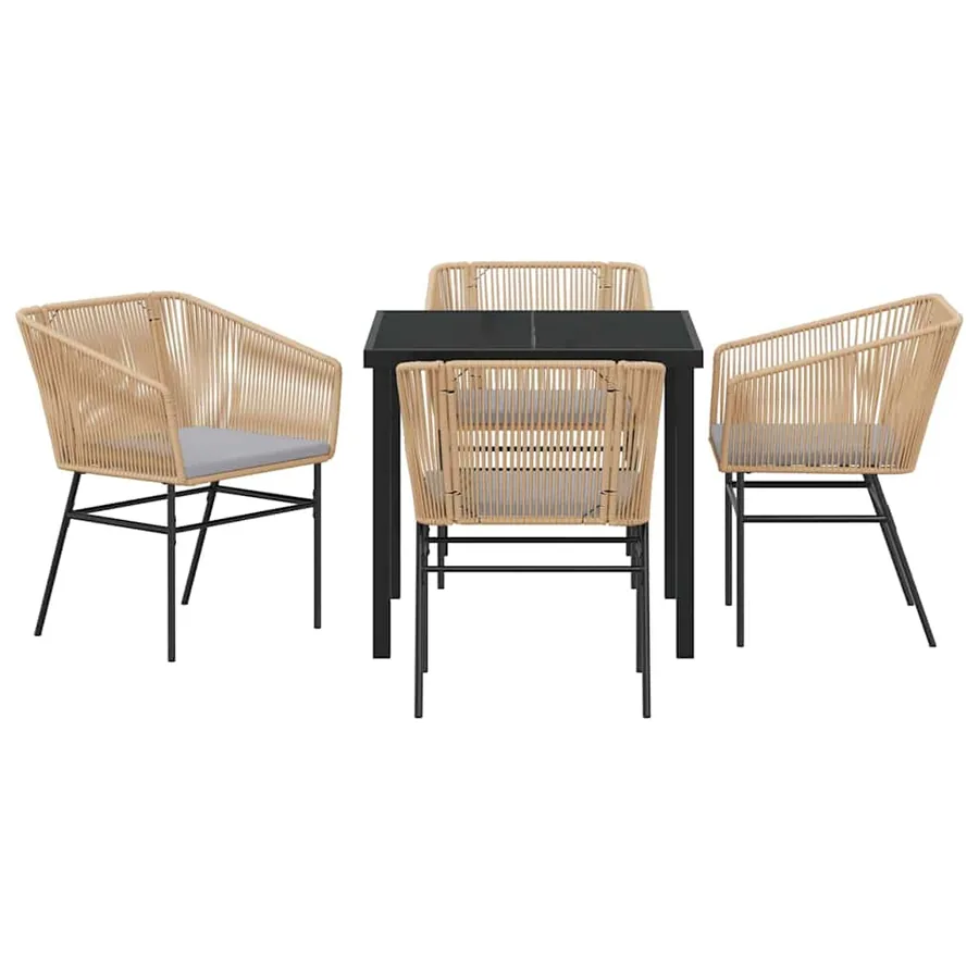 Ensemble de salle à manger pour jardin 5 pcs Marron - 7