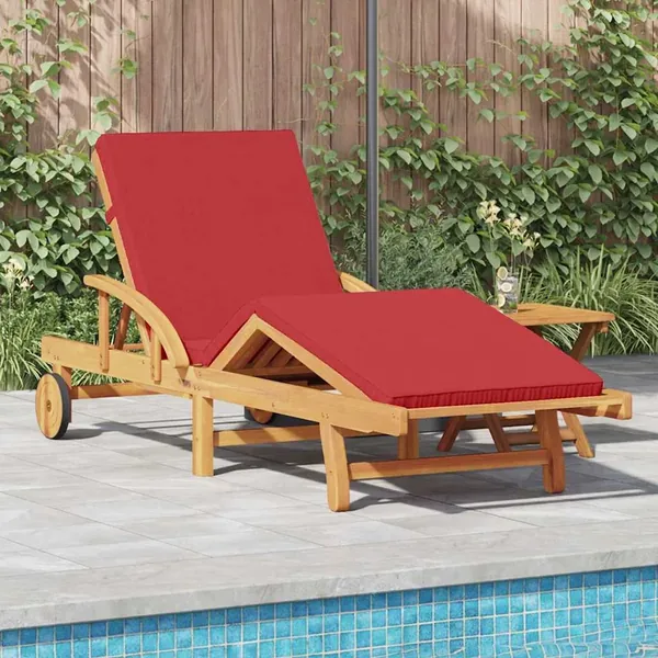 Transat Rouge 200 x 67 x 84 cm Bois d'Acacia Massif