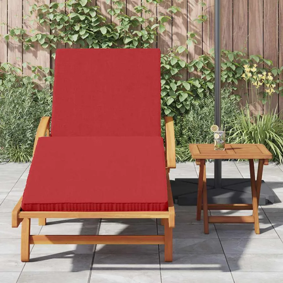 Transat Rouge 200 x 67 x 84 cm Bois d'Acacia Massif - 3