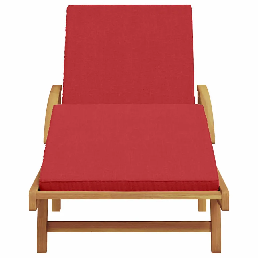 Transat Rouge 200 x 67 x 84 cm Bois d'Acacia Massif - 4