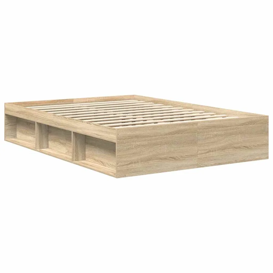 Cadre de lit sans matelas chêne sonoma 140x200 cm - 4
