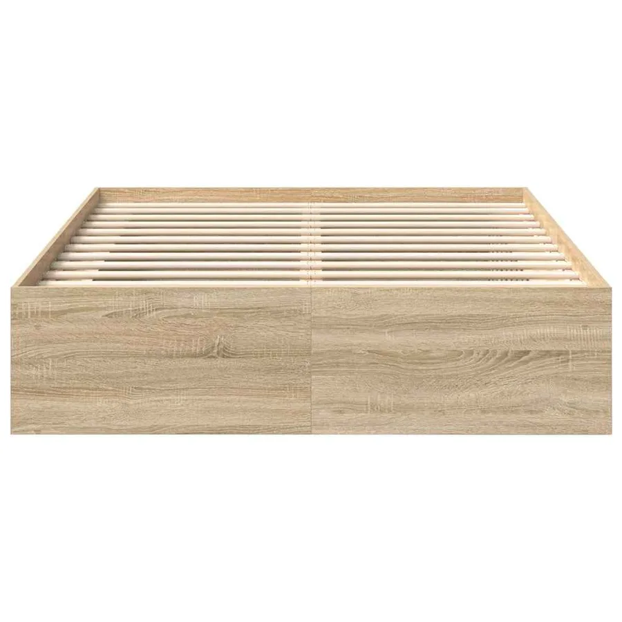 Cadre de lit sans matelas chêne sonoma 140x200 cm - 5