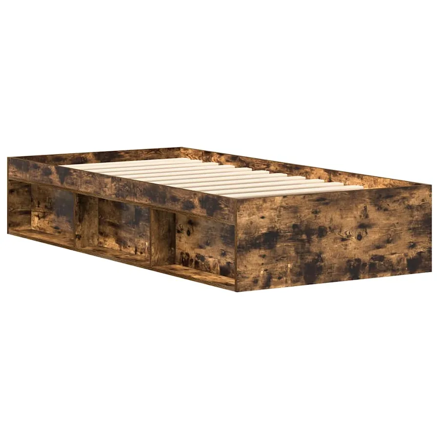 Cadre de lit sans matelas chêne fumé 75x190 cm - 3