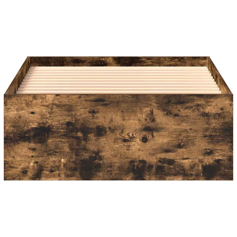 Cadre de lit sans matelas chêne fumé 75x190 cm - 5