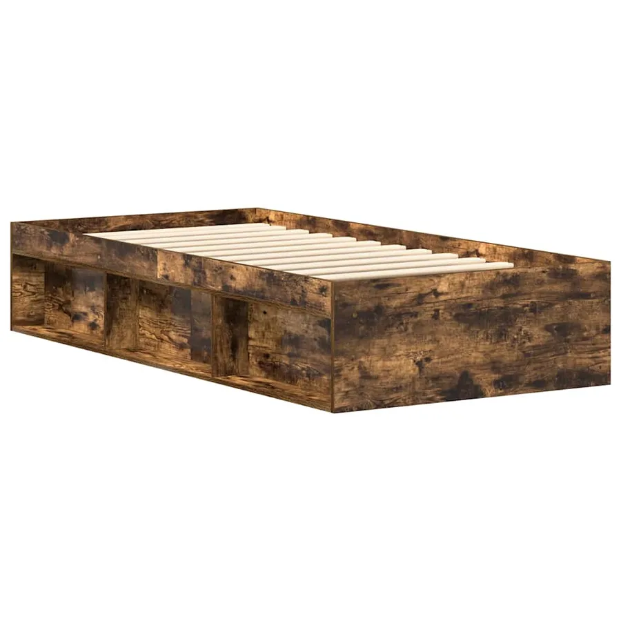 Cadre de lit sans matelas chêne fumé 75x190 cm - 7