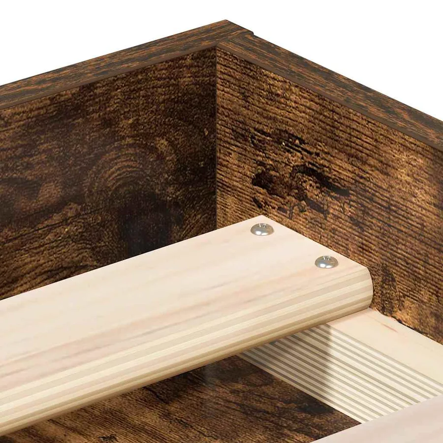 Cadre de lit sans matelas chêne fumé 75x190 cm - 8