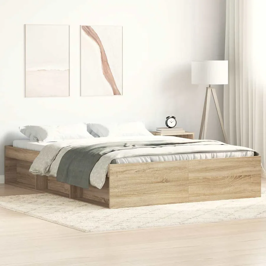 Cadre de lit sans matelas chêne sonoma 120x200 cm