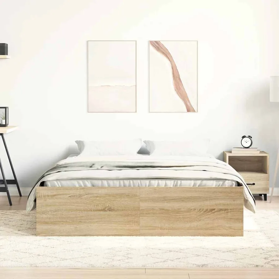 Cadre de lit sans matelas chêne sonoma 120x200 cm - 3