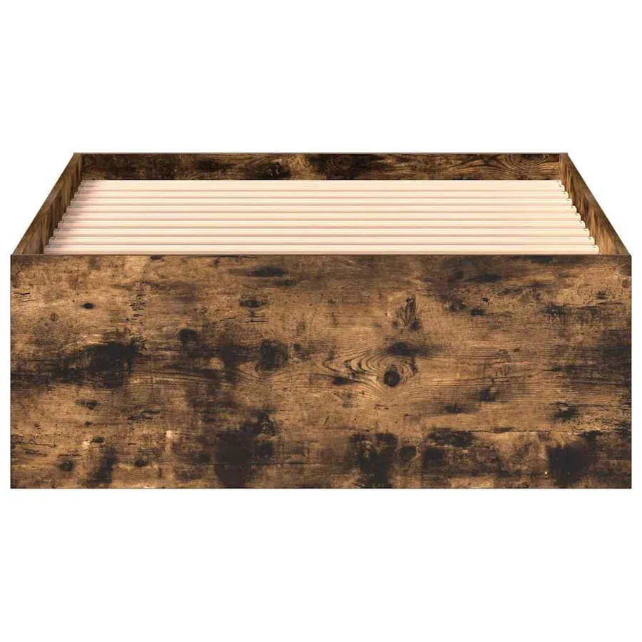 Cadre de lit sans matelas chêne fumé 90x200 cm - 5