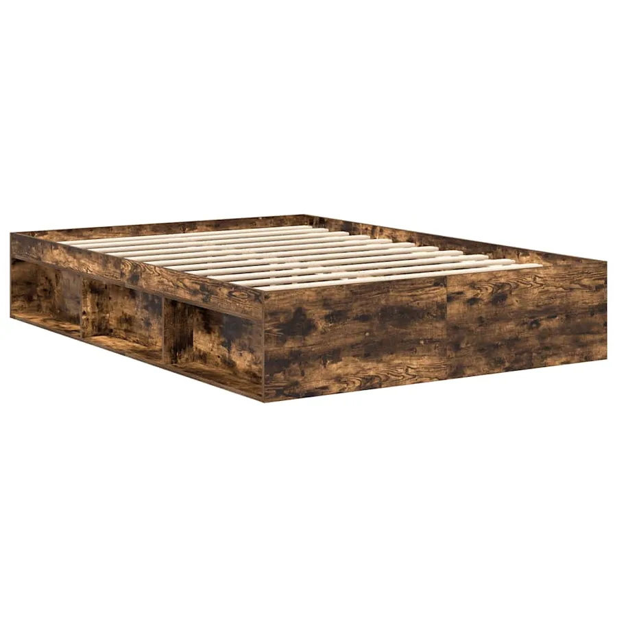 Cadre de lit sans matelas chêne fumé 120x200 cm - 4
