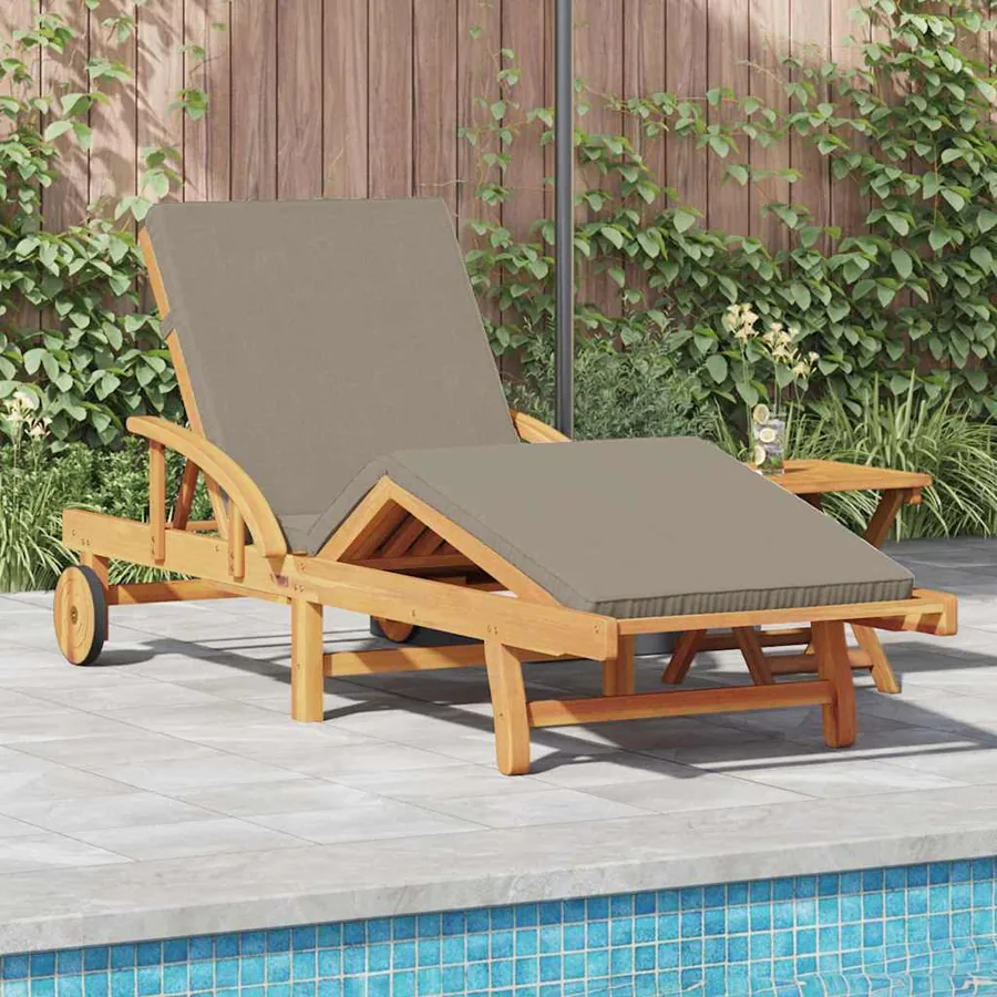Transat 2 pcs Taupe 200 x 67 x 84 cm Bois d'Acacia Massif