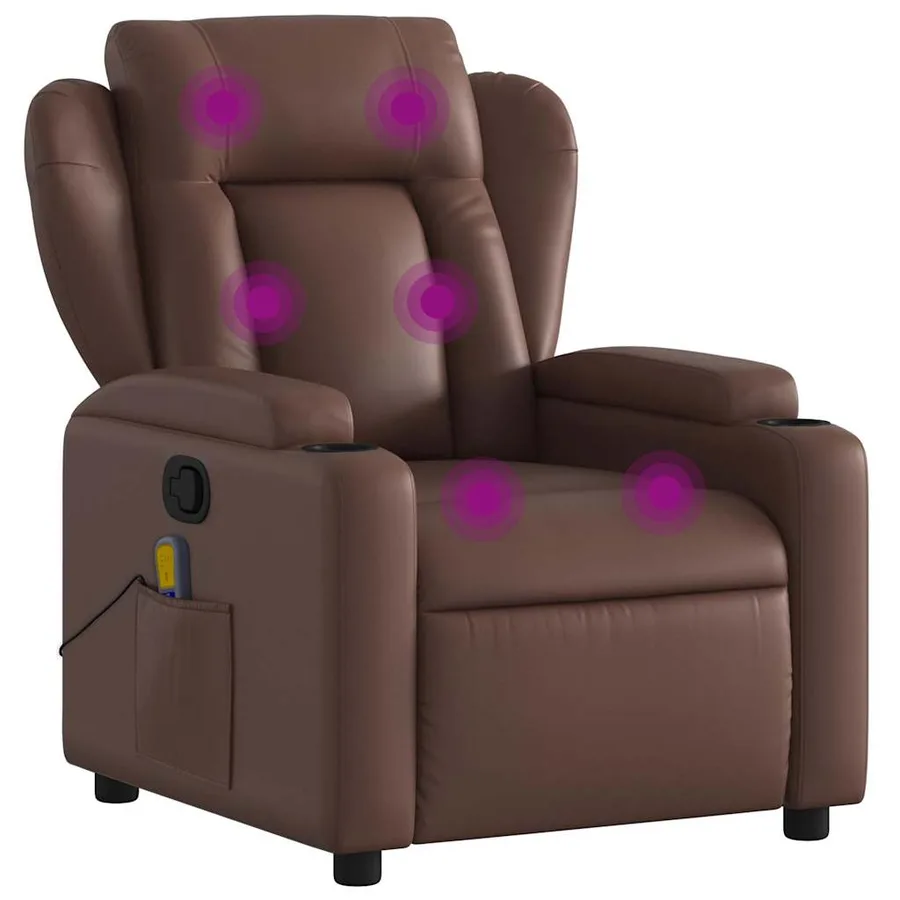 Fauteuil de massage inclinable Marron Similicuir - 2
