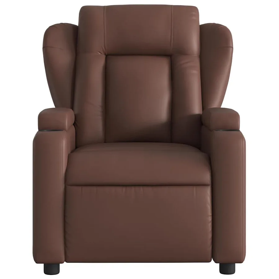 Fauteuil de massage inclinable Marron Similicuir - 4