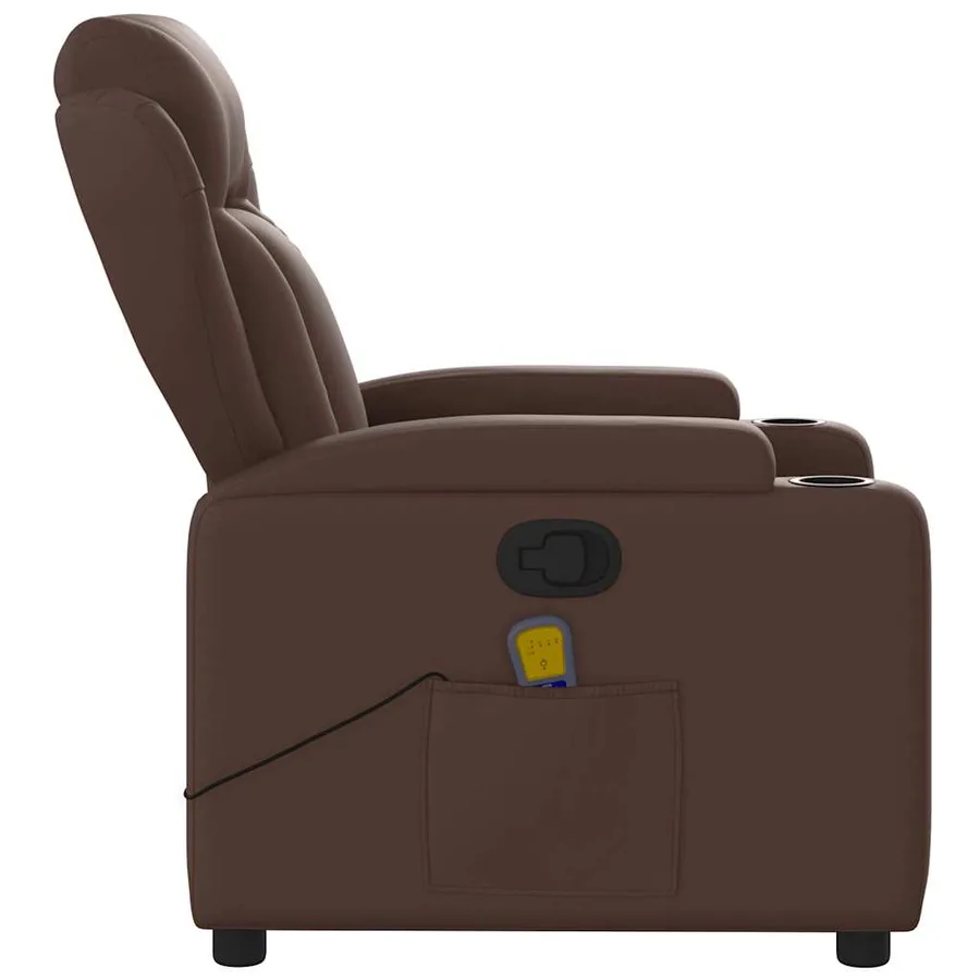Fauteuil de massage inclinable Marron Similicuir - 5