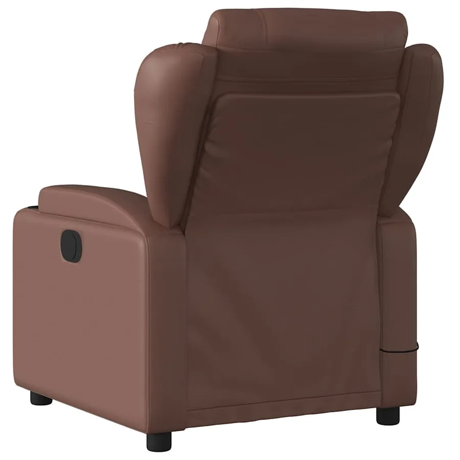Fauteuil de massage inclinable Marron Similicuir - 6