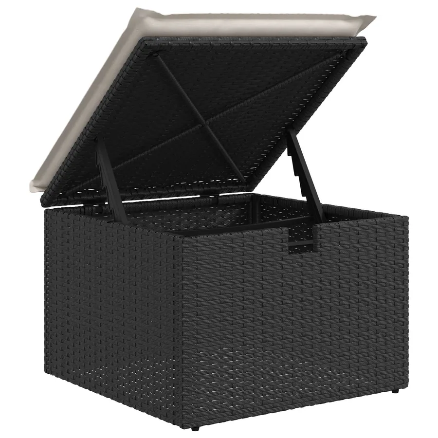 Ensemble de Canapés avec coussin 6 pcs Noir et Crème polyrotin - 5