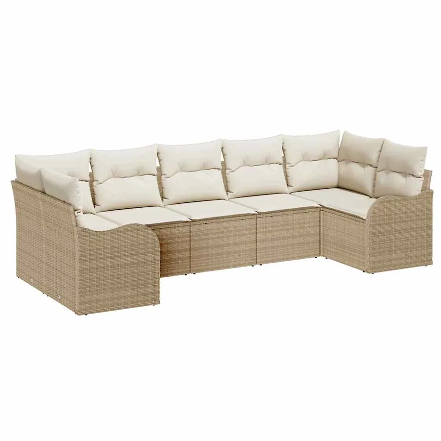 Ensemble de canapé de jardin Beige polyrotin - 2