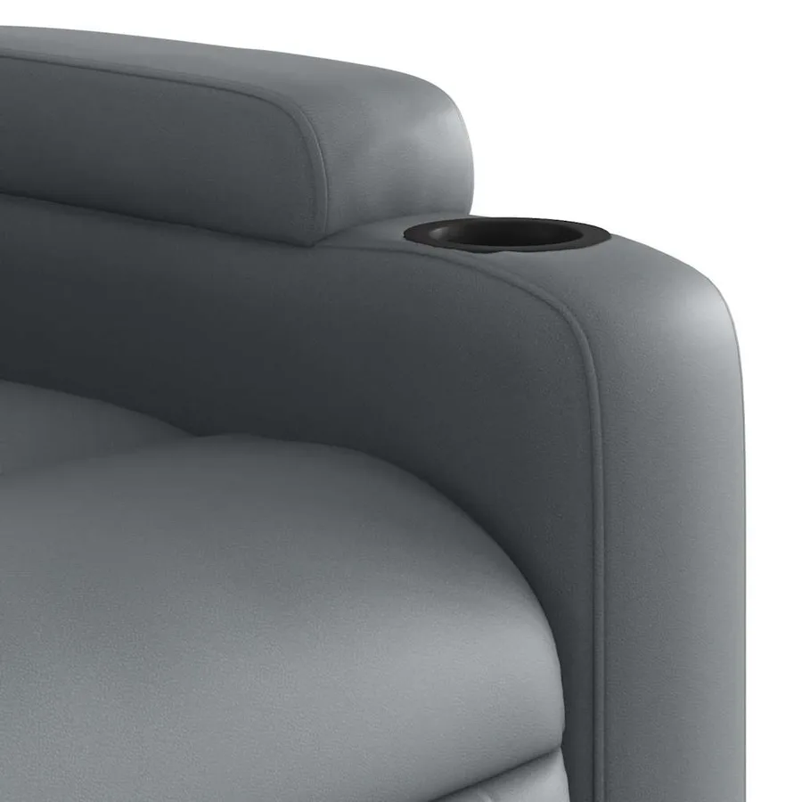 Fauteuil de massage inclinable gris similicuir - 9