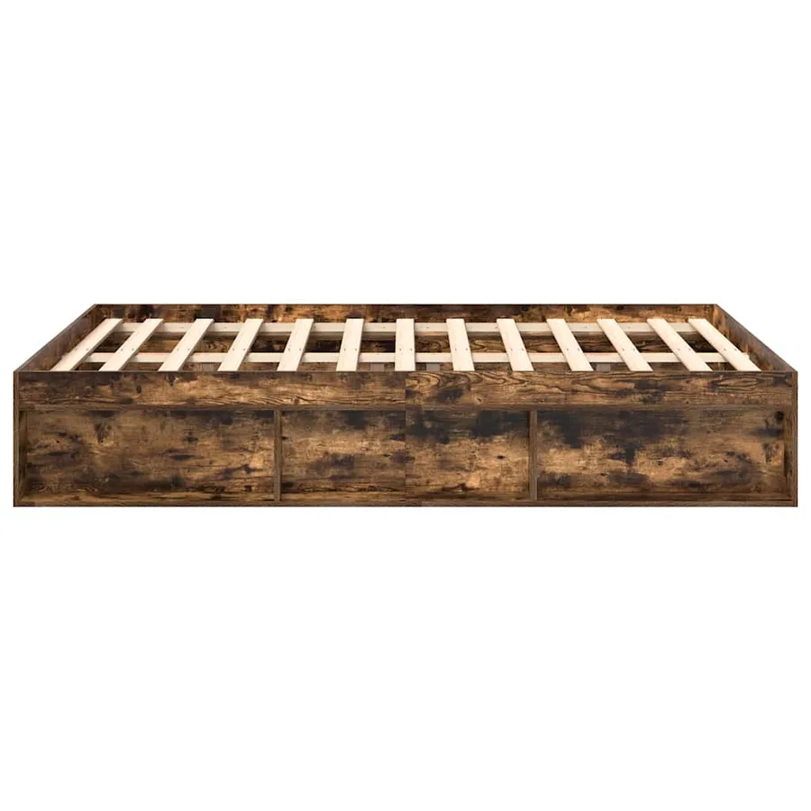 Cadre de lit sans matelas chêne fumé 140x200 cm - 6