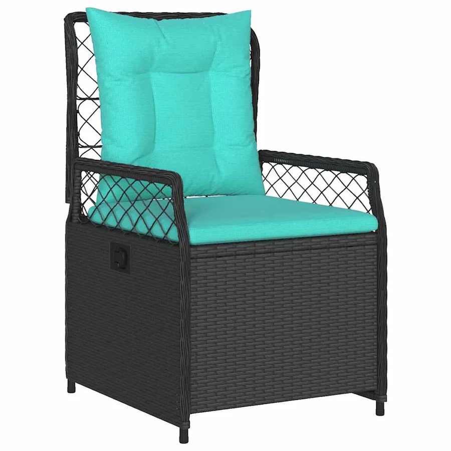 Ensemble de salle à manger pour jardin 5 pcs Noir polyrotin - 6