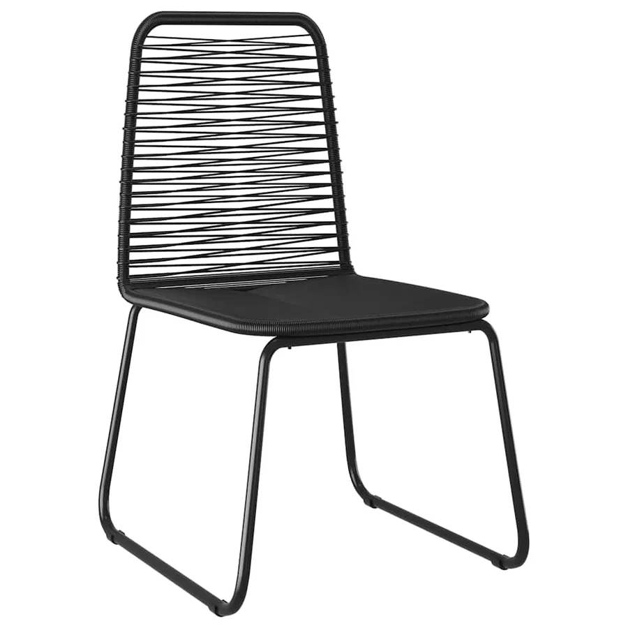 Ensemble de salle à manger pour jardin 5 pcs Noir - 6