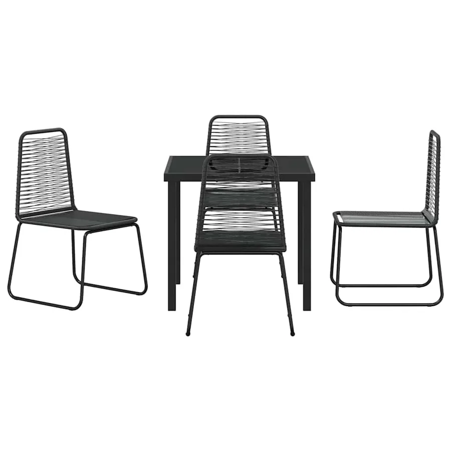Ensemble de salle à manger pour jardin 5 pcs Noir - 7