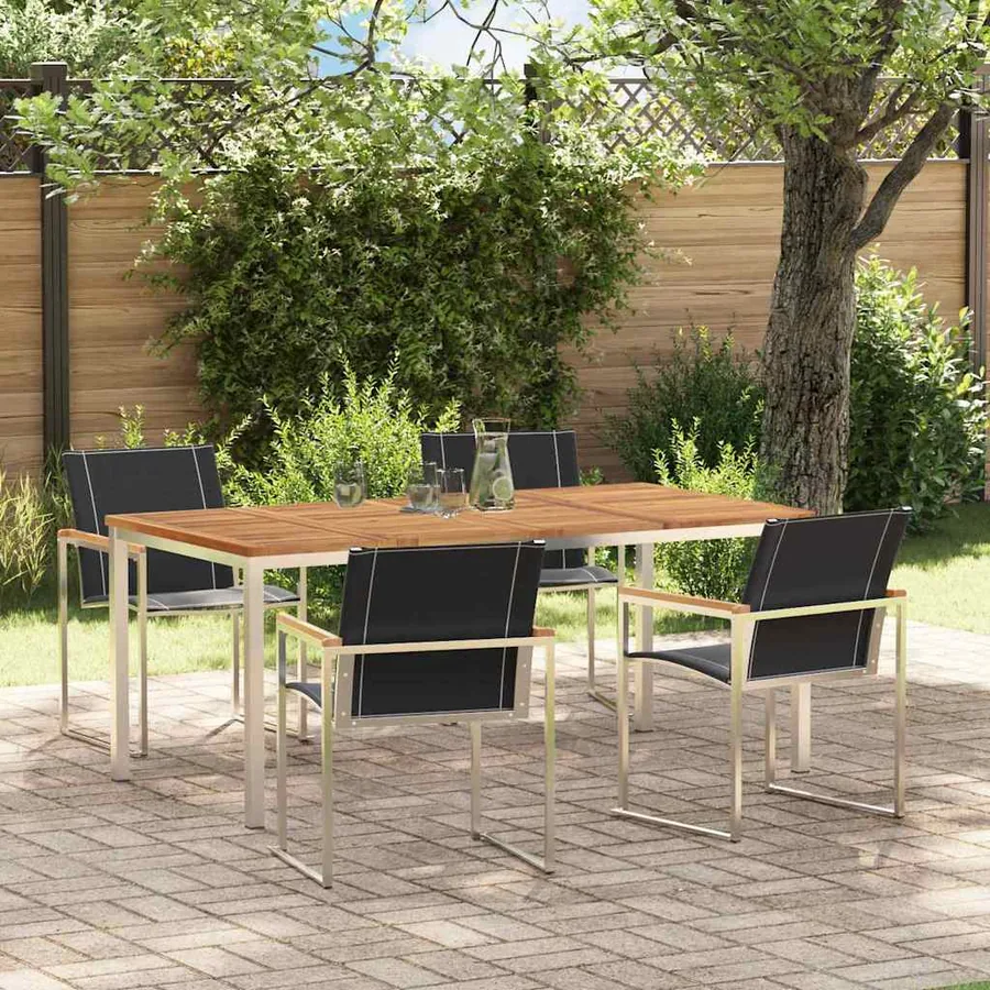 Ensemble de salle à manger pour jardin 5 pcs