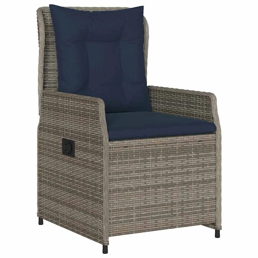 Ensemble de salle à manger pour jardin 5 pcs Gris Poly rotin - 6