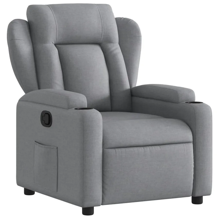Fauteuil inclinable en tissu gris clair - 2