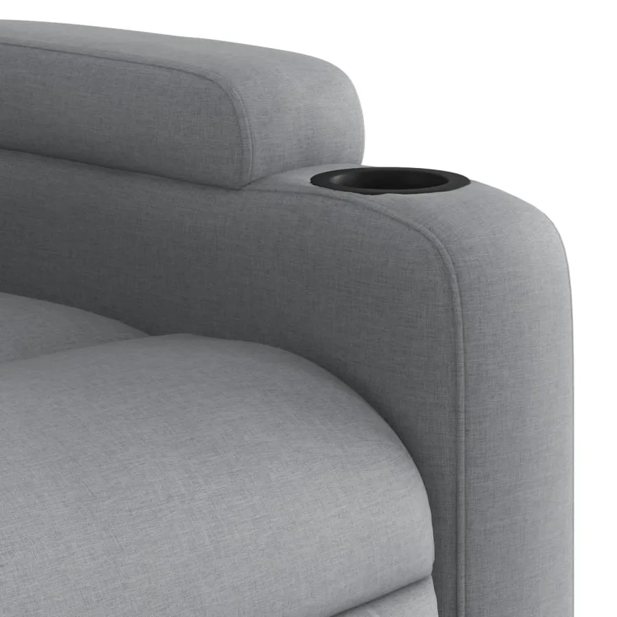 Fauteuil inclinable en tissu gris clair - 8