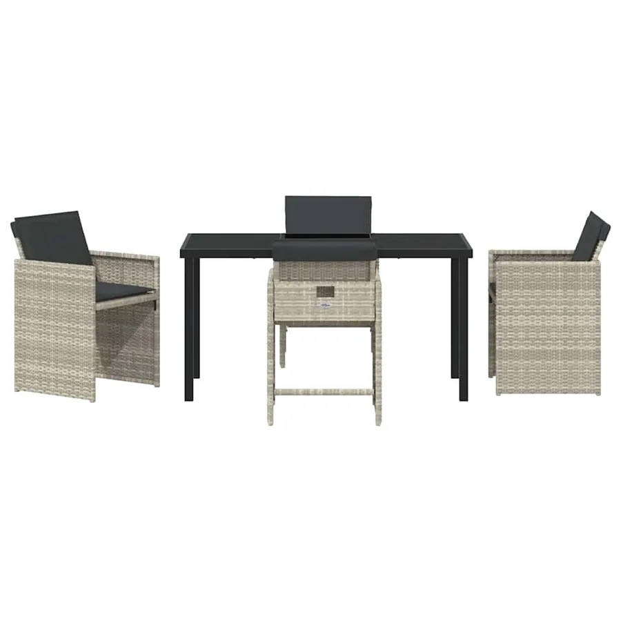 Ensemble de salle à manger pour jardin 5 pcs Gris clair - 7