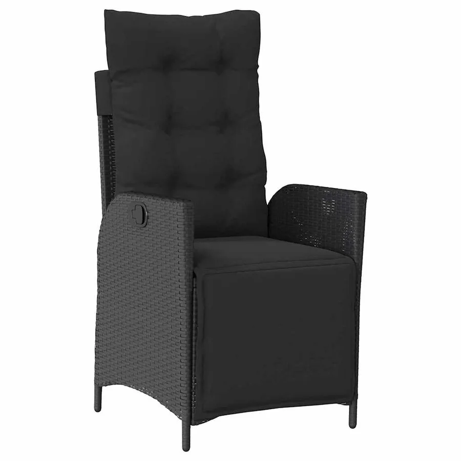 Ensemble de salle à manger pour jardin 9 pcs Noir polyrotin - 6