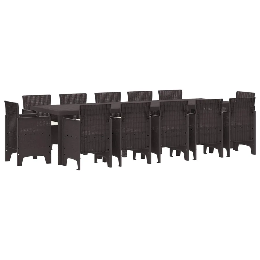 Ensemble de salle à manger pour jardin 13 pcs Marron Rotin