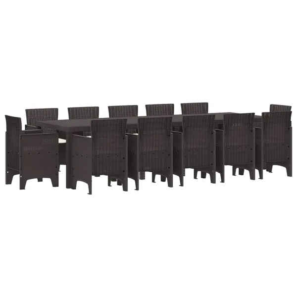 Ensemble de salle à manger pour jardin 13 pcs Marron Rotin
