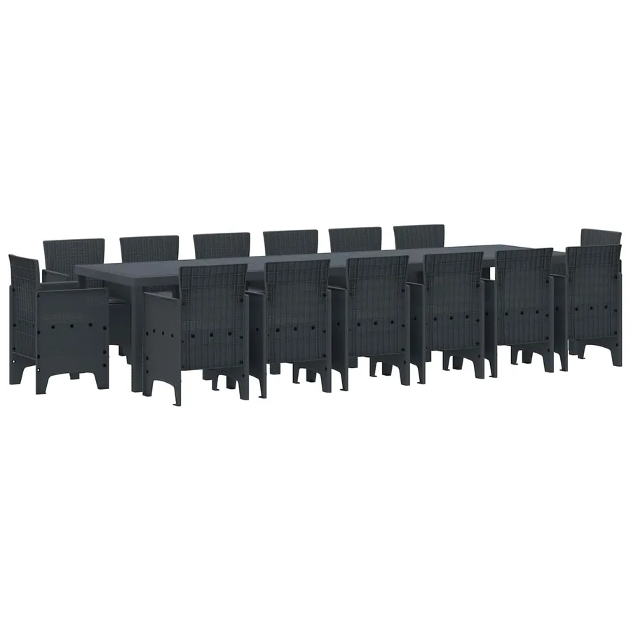 Ensemble de salle à manger pour jardin 15 pcs Anthracite