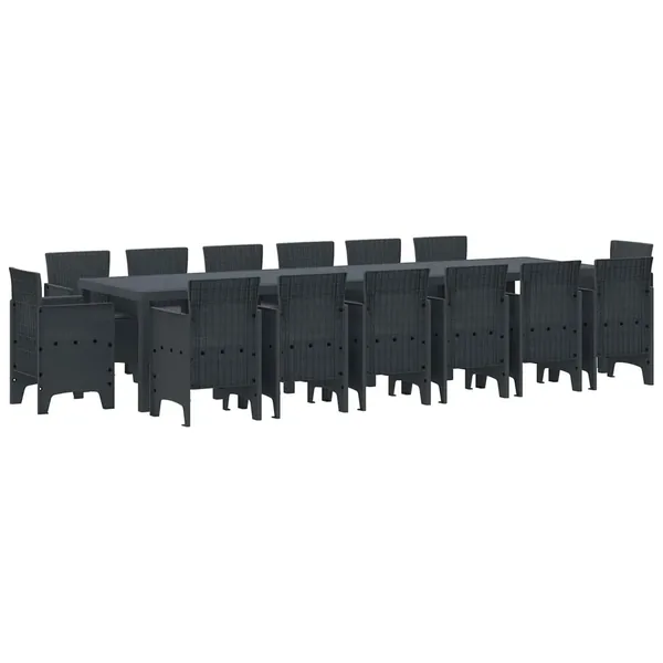 Ensemble de salle à manger pour jardin 15 pcs Anthracite