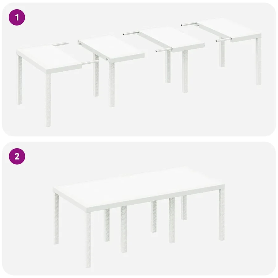 Ensemble de salle à manger pour jardin 7 pcs Blanc - 8