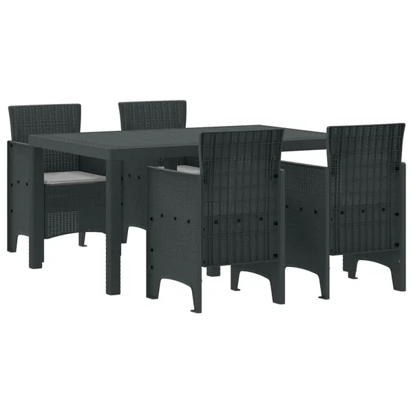Ensemble de salle à manger pour jardin 5 pcs Anthracite