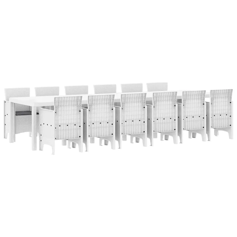 Ensemble de salle à manger pour jardin 13 pcs Blanc Rattan Polt - 2