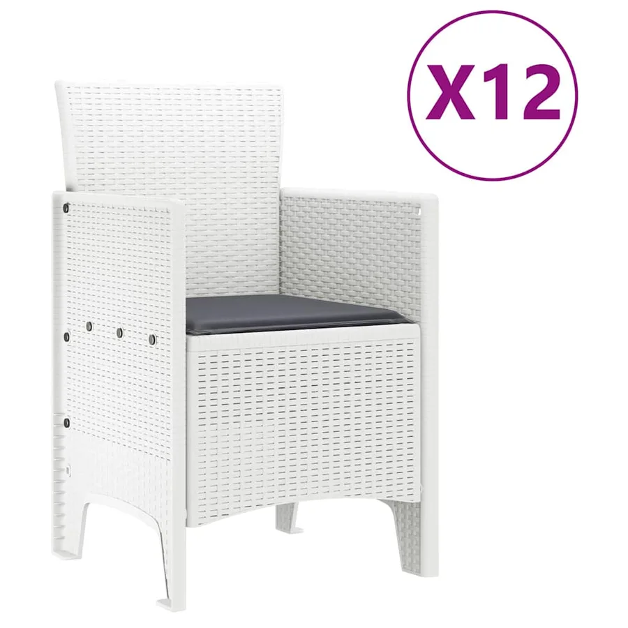 Ensemble de salle à manger pour jardin 13 pcs Blanc Rattan Polt - 5